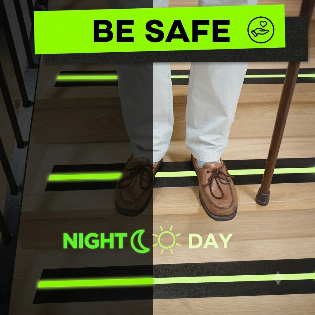 Stepzor Anti Slip Tape 5 Meter  (Set of 2 – Black & Neon Green)