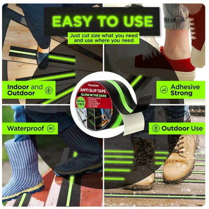 Stepzor Anti Slip Tape 5 Meter  (Set of 2 – Black & Neon Green)